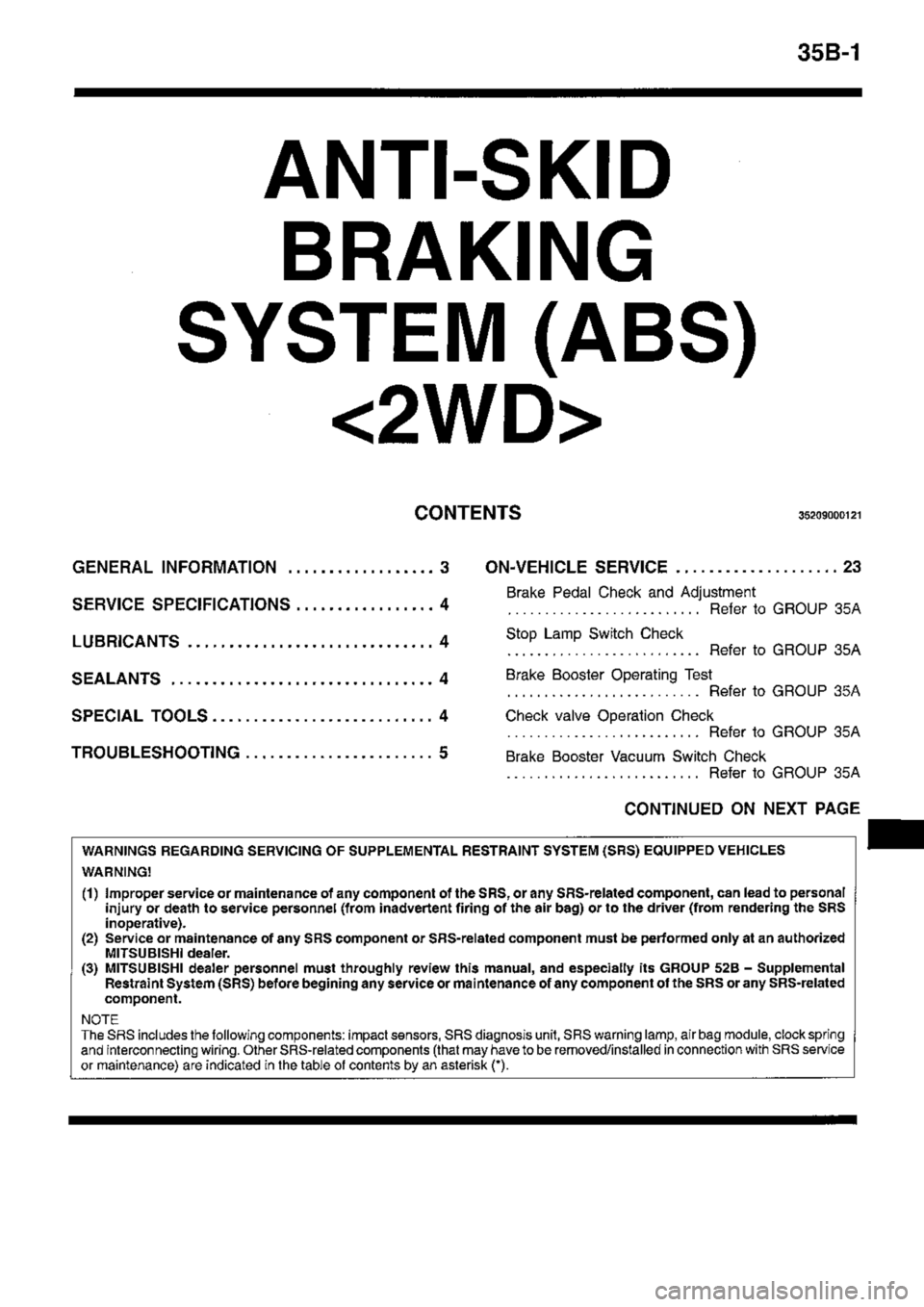 MITSUBISHI TRITON 1997 Workshop Manual MITSUBISHI TRITON 1997 Workshop Manual