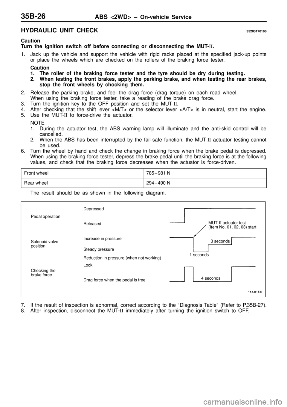 MITSUBISHI TRITON 1997 Workshop Manual 7
85 ± 981 N R
ear w heel 2
94 ± 490 N MITSUBISHI TRITON 1997 Workshop Manual 7
85 ± 981 N R
ear w heel 2
94 ± 490 N