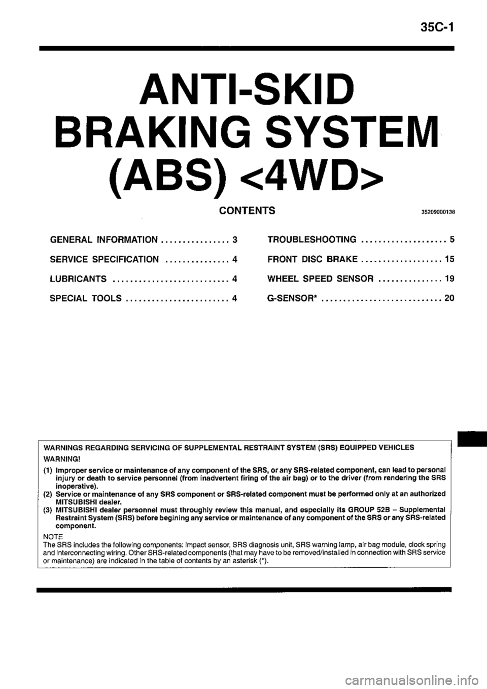 MITSUBISHI TRITON 1997  Workshop Manual 