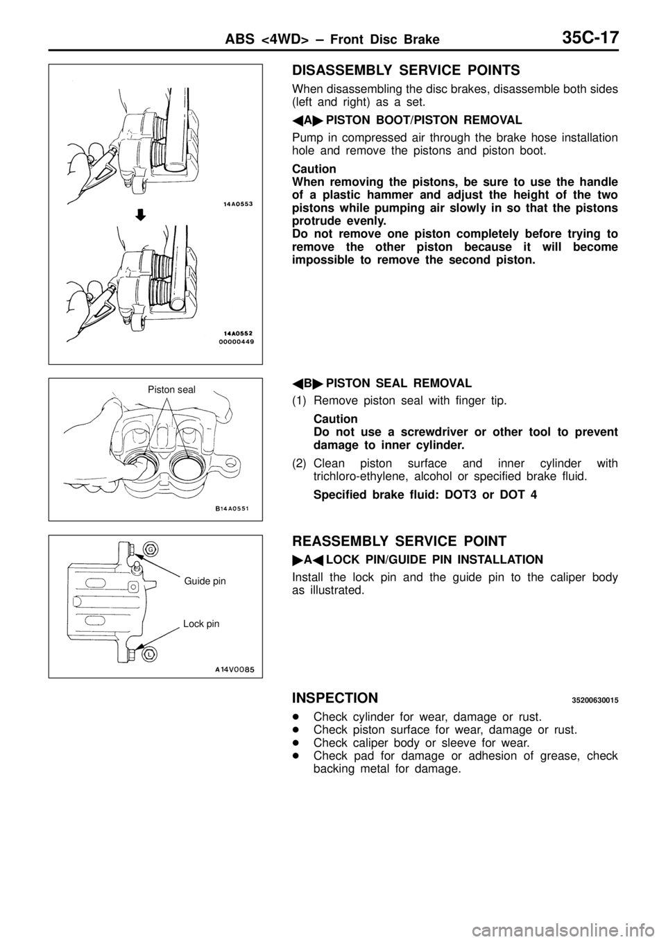 MITSUBISHI TRITON 1997  Workshop Manual G
uid e p in L
ock p in    
