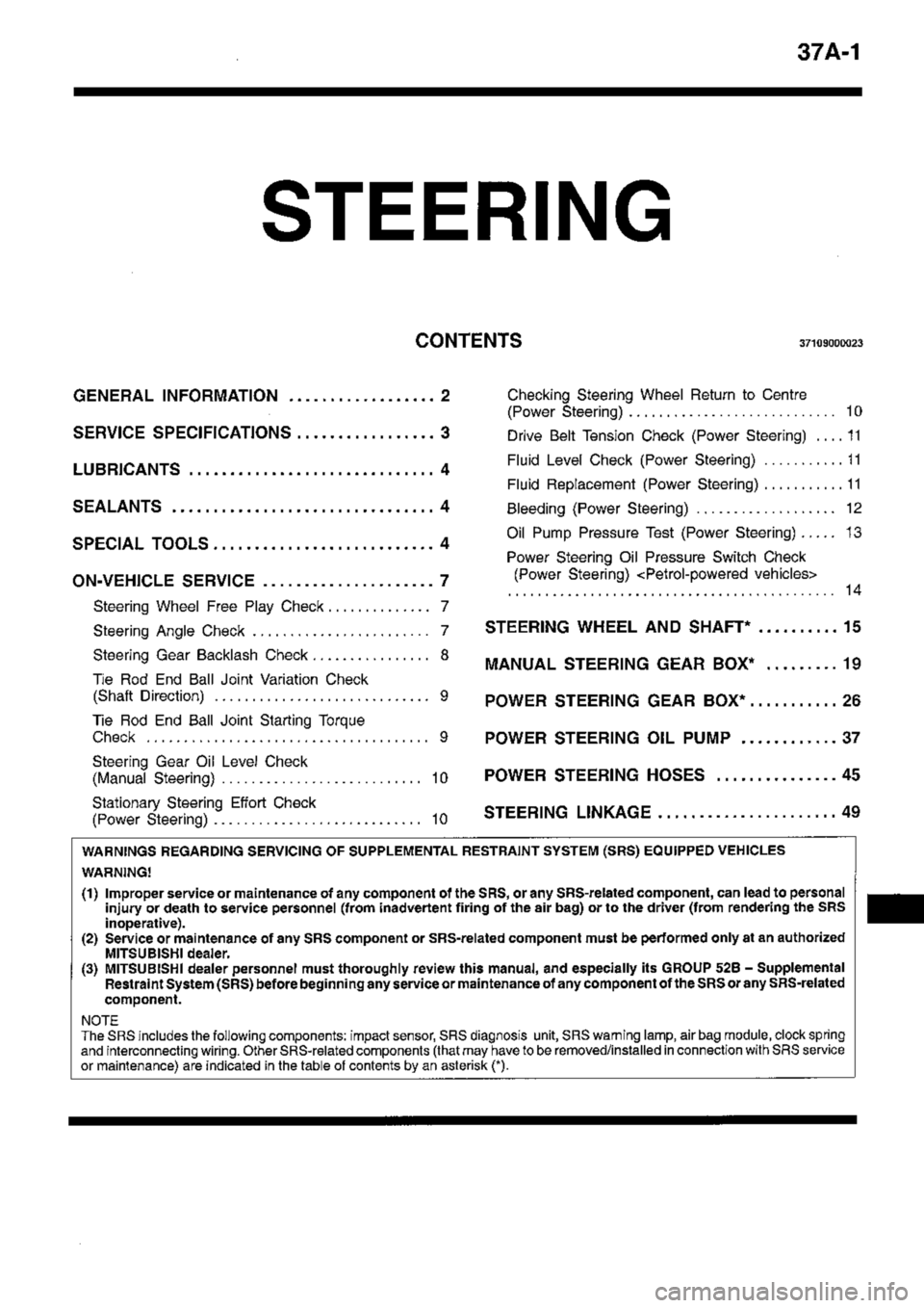 MITSUBISHI TRITON 1997  Workshop Manual 