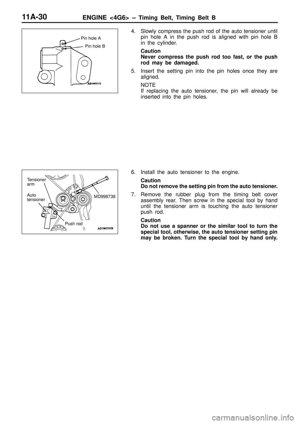 MITSUBISHI TRITON 1997 Repair Manual P
in h ole B T
e nsio ner
a rm A
uto
t e nsio ner P
ush r o d M
D998738 MITSUBISHI TRITON 1997 Repair Manual P
in h ole B T
e nsio ner
a rm A
uto
t e nsio ner P
ush r o d M
D998738