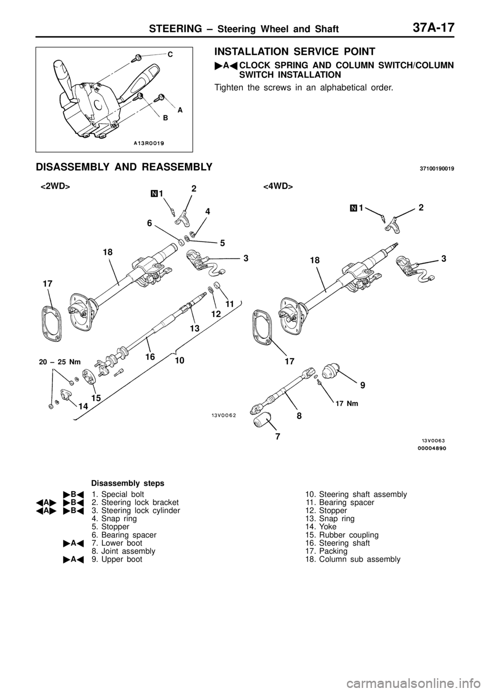 MITSUBISHI TRITON 1997  Workshop Manual <
4W D>
1
4
6
53
1
8
1 7
11
1 2
1 3
1 6
1 5
1 4 1
0   