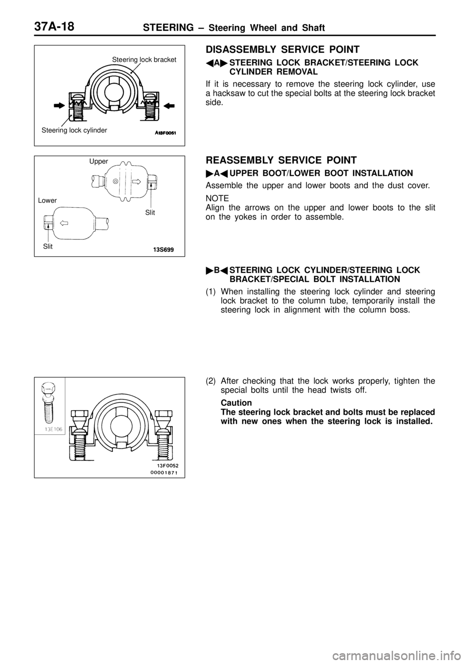 MITSUBISHI TRITON 1997  Workshop Manual U
pper L
ow er S
lit S
lit    