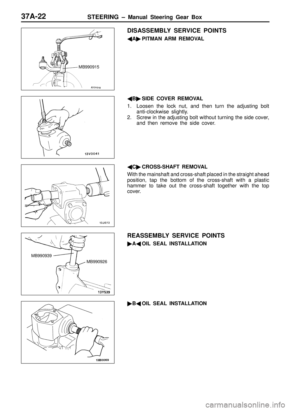 MITSUBISHI TRITON 1997  Workshop Manual M
B990939 M
B990926      