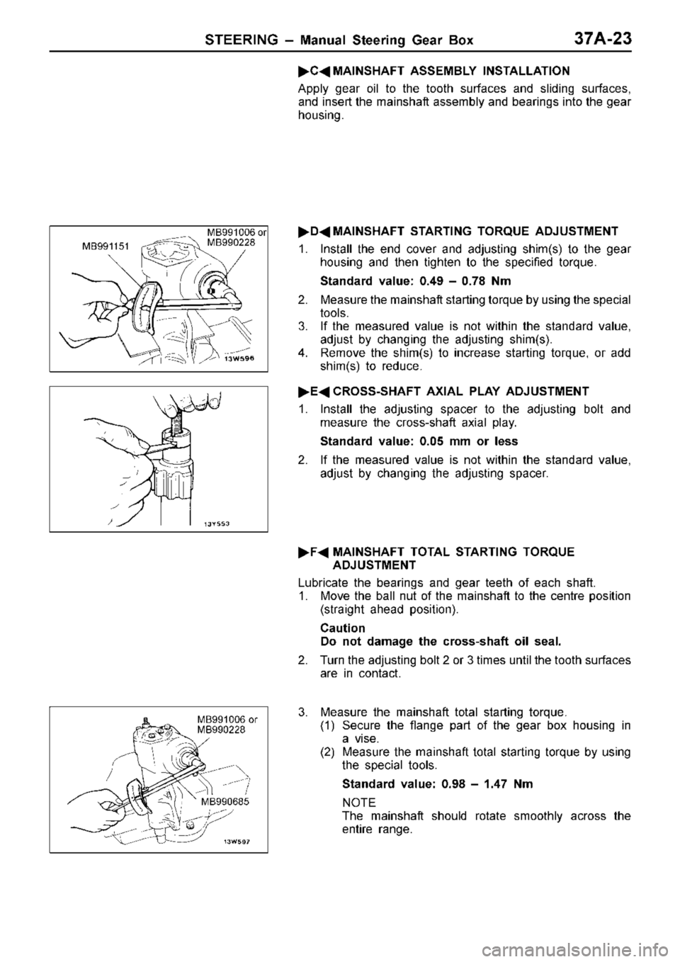 MITSUBISHI TRITON 1997  Workshop Manual M
B9911 51 M
B991006  o r
M B990228 M
B990685 