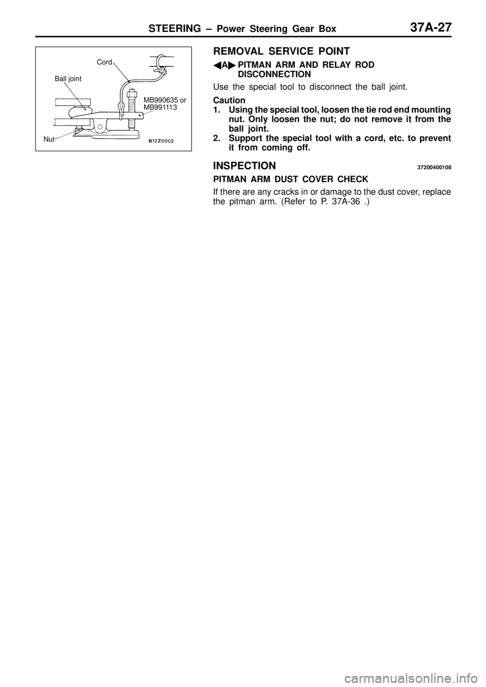 MITSUBISHI TRITON 1997  Workshop Manual 