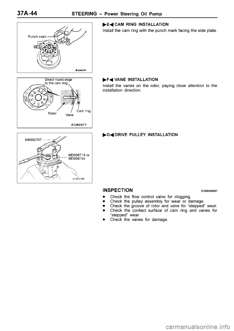 MITSUBISHI TRITON 1997  Workshop Manual D
ir e ct r o und  e dge
t o  th e c a m  r in g R
oto r V
ane C
am  r in g M
D998719  o r
M D998754 M
B990767 