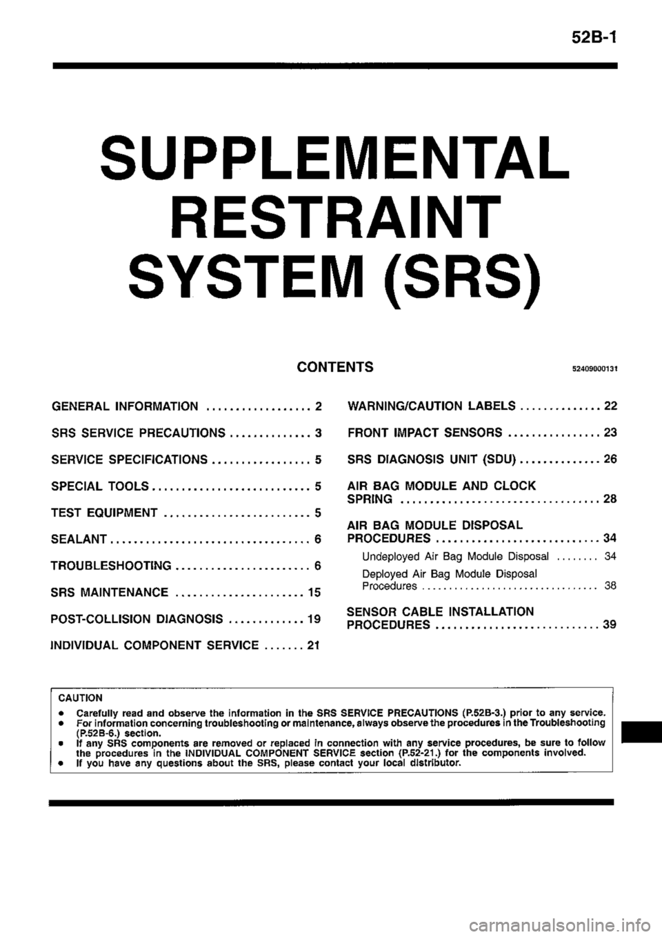 MITSUBISHI TRITON 1997  Workshop Manual 