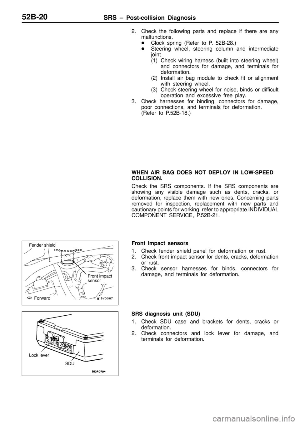 MITSUBISHI TRITON 1997  Workshop Manual F
ro nt  im pact
s e nso r F
orw ard L
ock  le ve r S
D U   