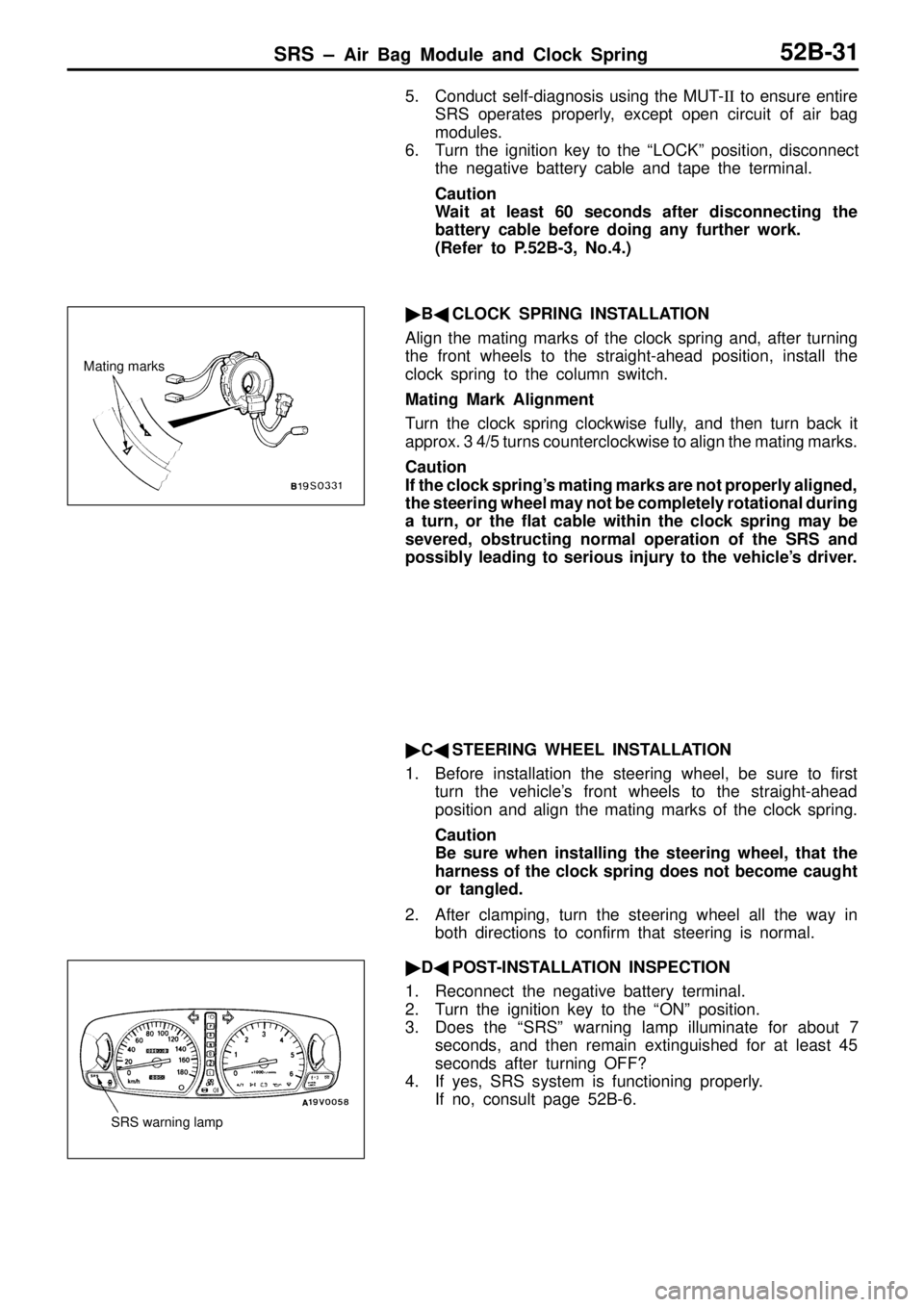 MITSUBISHI TRITON 1997  Workshop Manual S
R S w arn in g la m p   