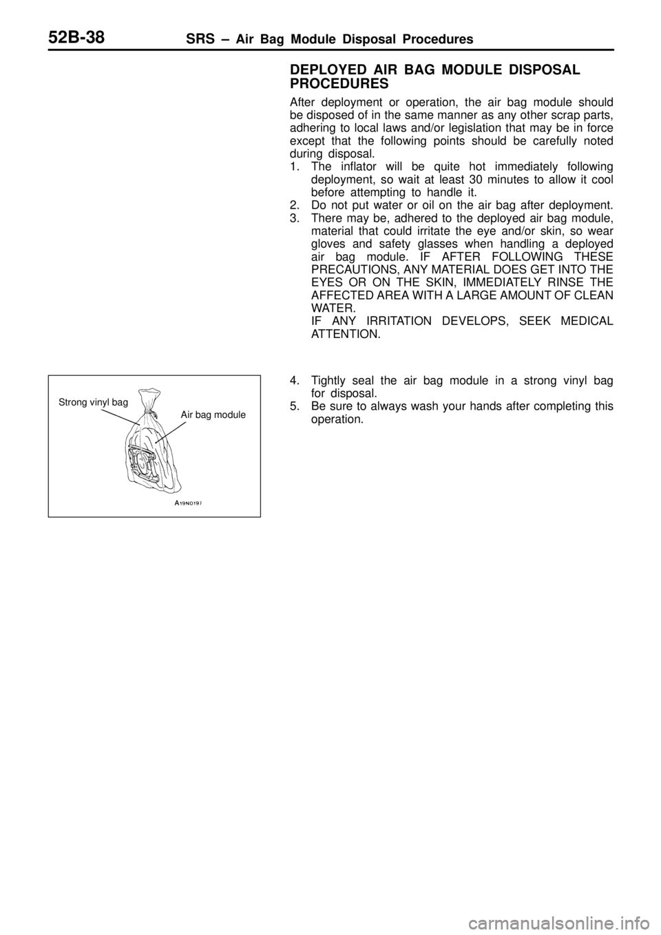 MITSUBISHI TRITON 1997  Workshop Manual A
ir  b ag m odule  