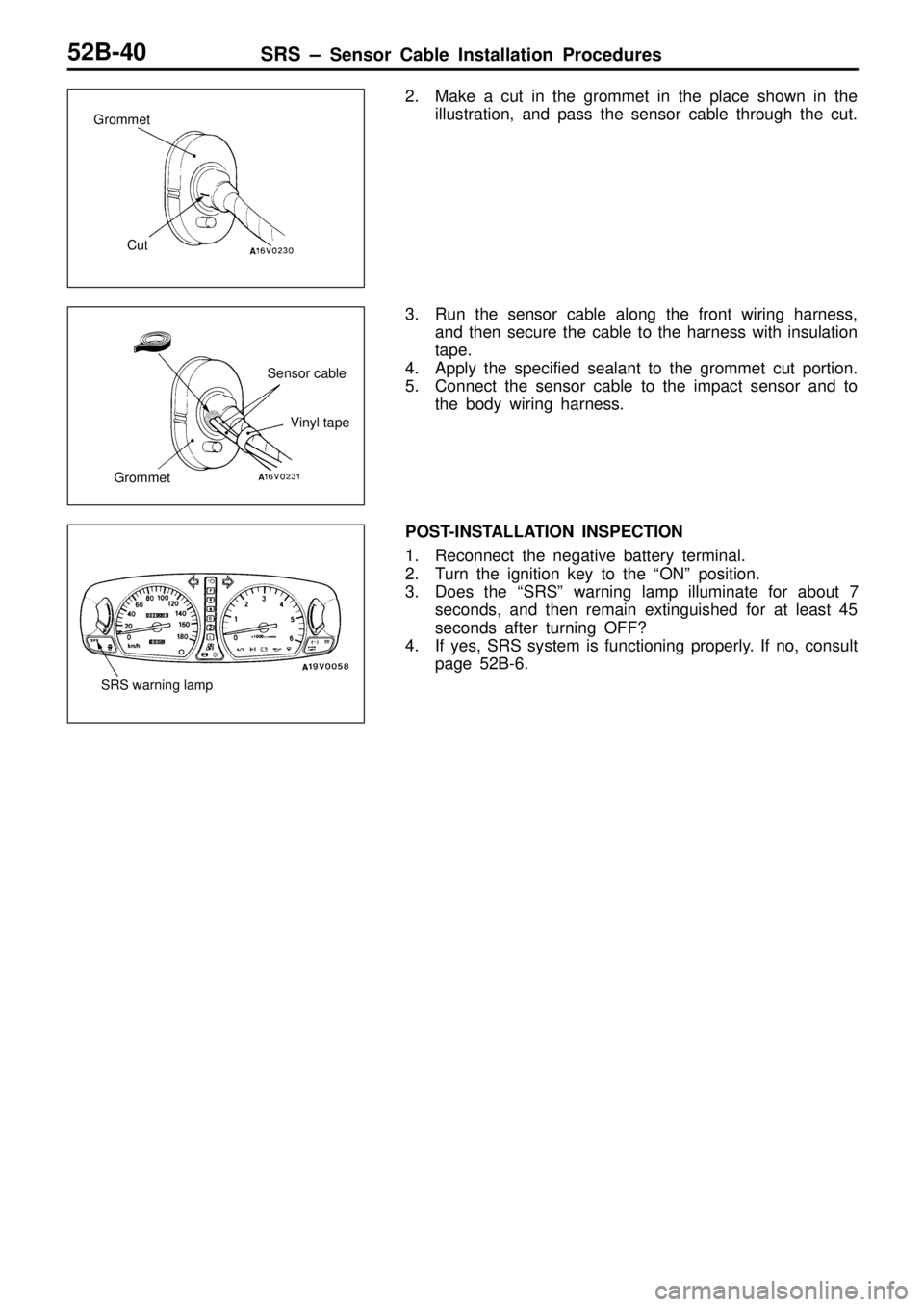 MITSUBISHI TRITON 1997  Workshop Manual G
ro m met S
enso r c a ble V
in yl  ta pe S
R S w arn in g la m p    