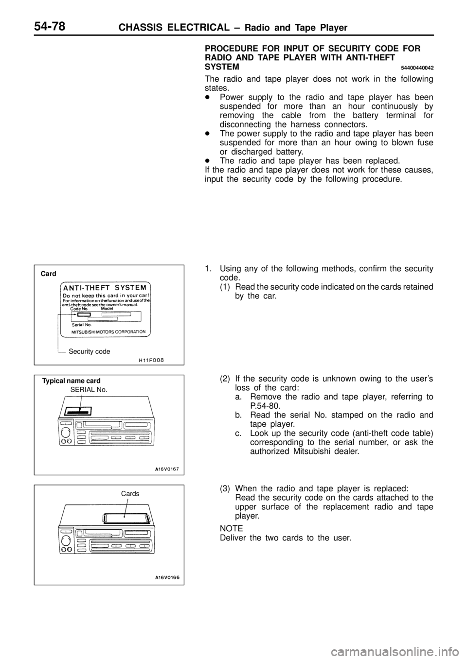 MITSUBISHI TRITON 1997  Workshop Manual C
ard s    