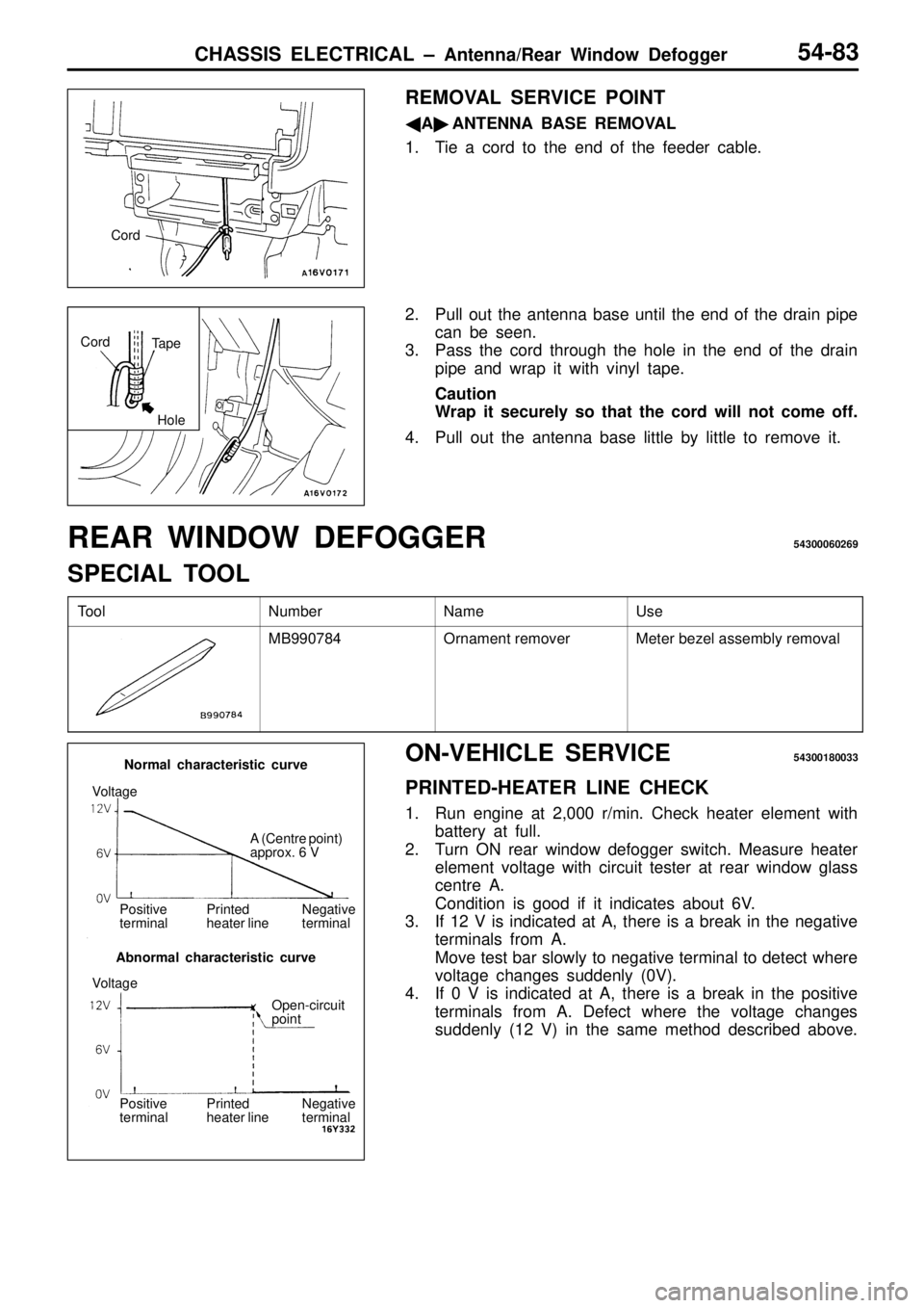 MITSUBISHI TRITON 1997  Workshop Manual N
um ber N
am e U
se M
B990784 O
rn am ent r e m ove r M
ete r b eze l  a sse m bly  r e m ova l C
ord
Ta pe
H ole     