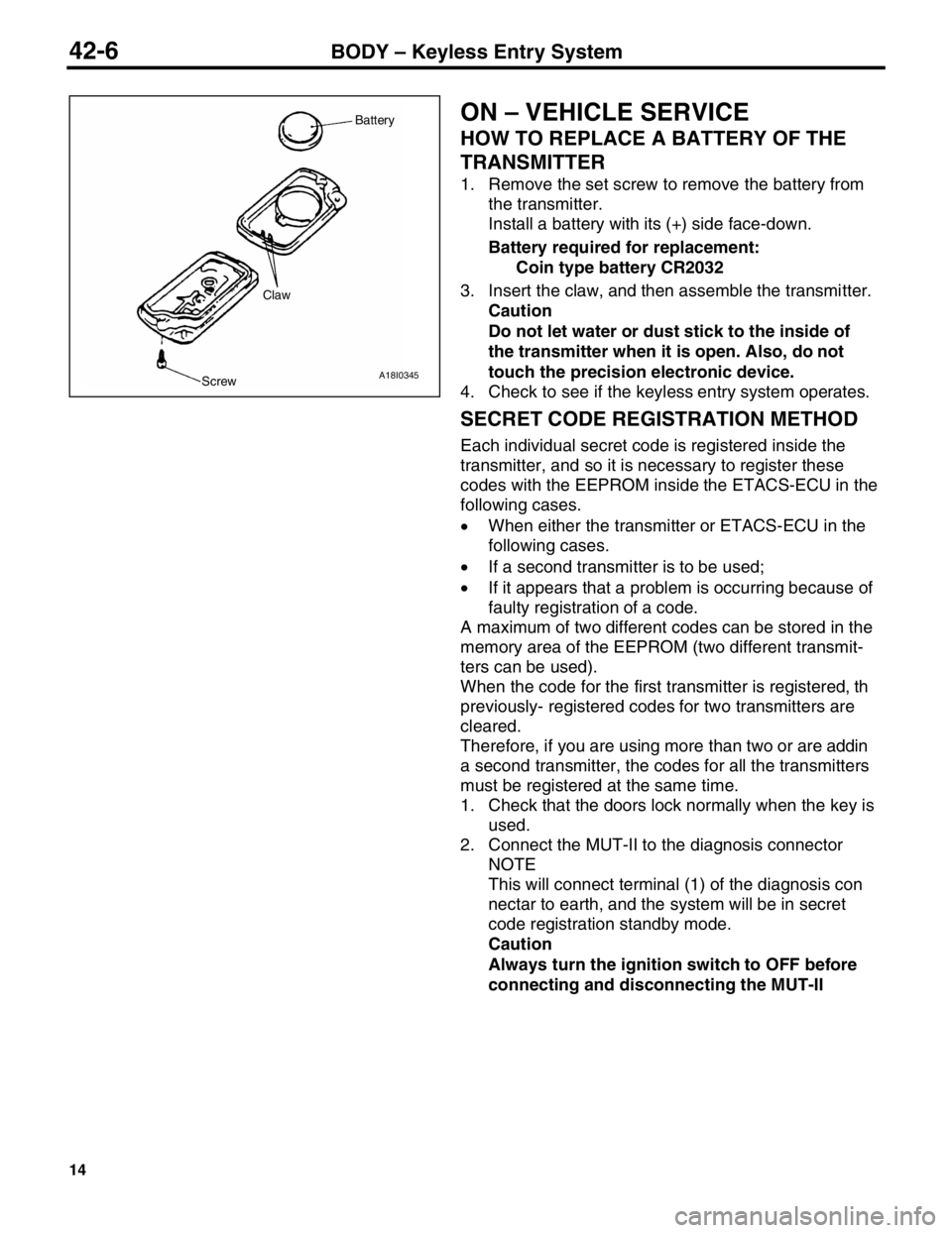 MITSUBISHI TRITON 1997 Workshop Manual MITSUBISHI TRITON 1997 Workshop Manual