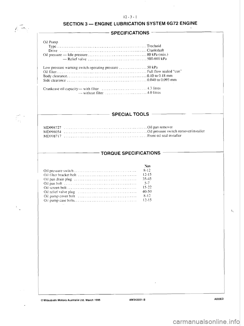 MITSUBISHI VERADA 1995 Workshop Manual MITSUBISHI VERADA 1995 Workshop Manual