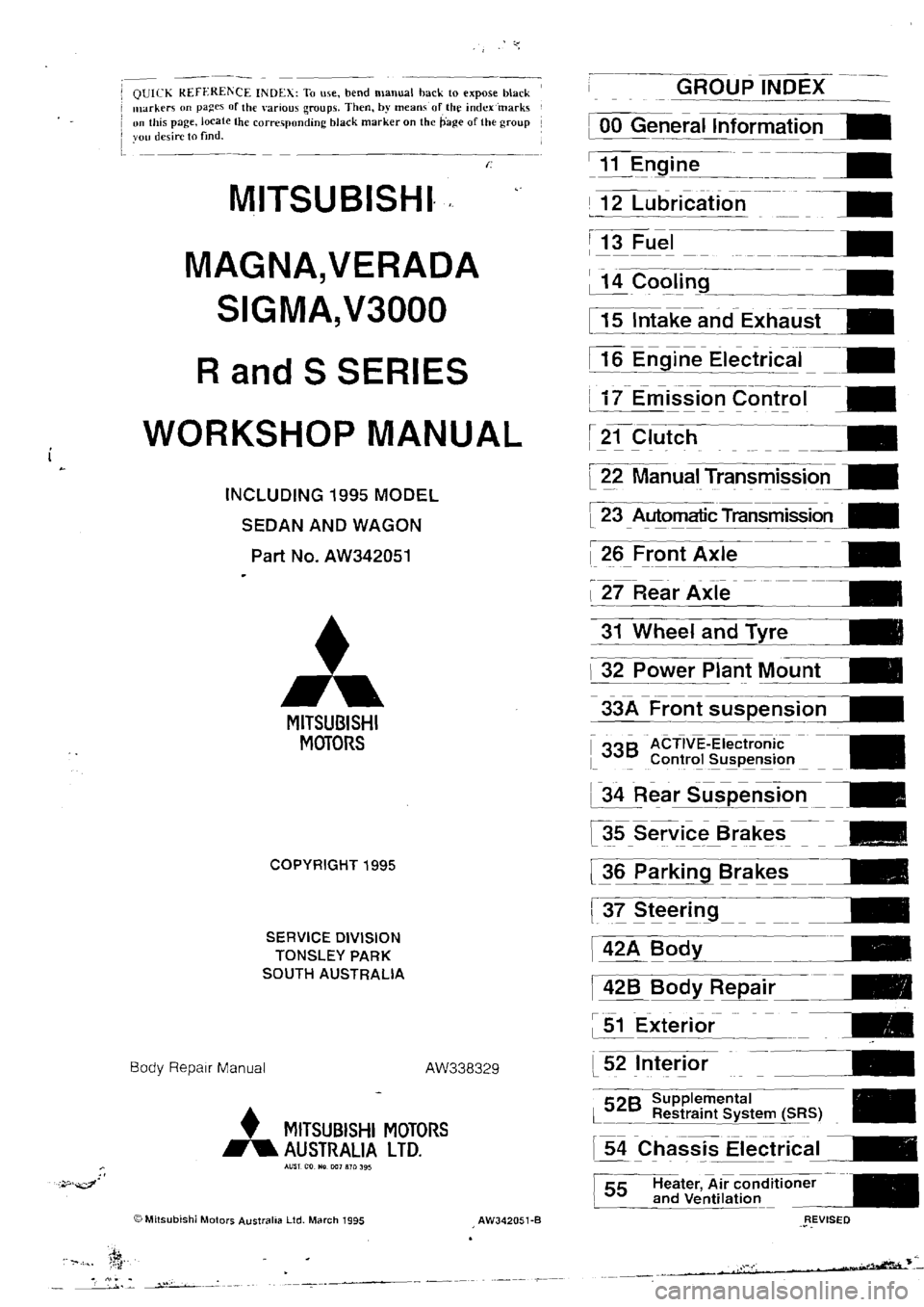 MITSUBISHI VERADA 1995 Workshop Manual MITSUBISHI VERADA 1995 Workshop Manual