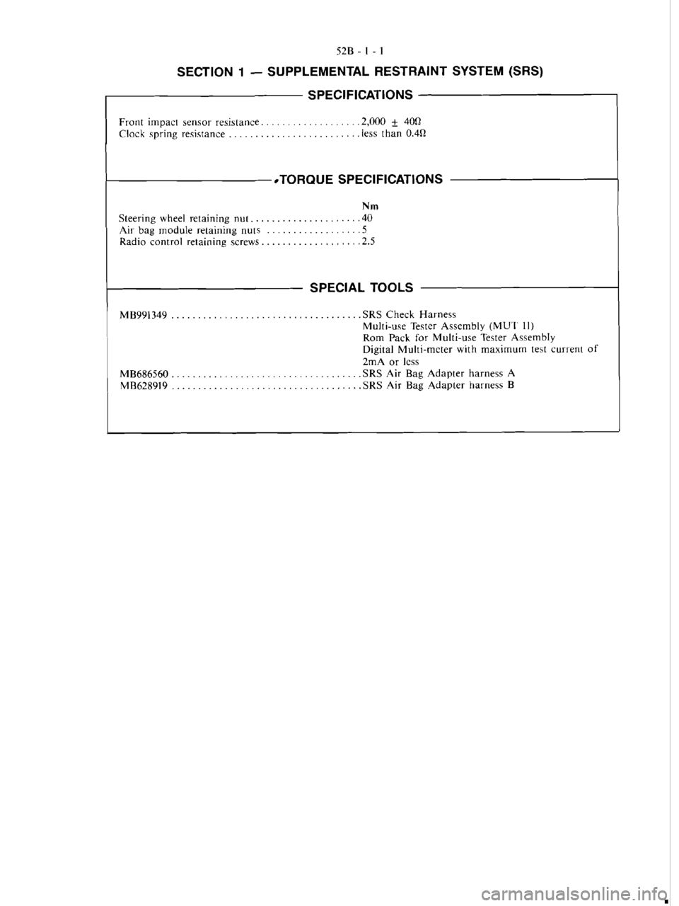 MITSUBISHI VERADA 1995  Workshop Manual 