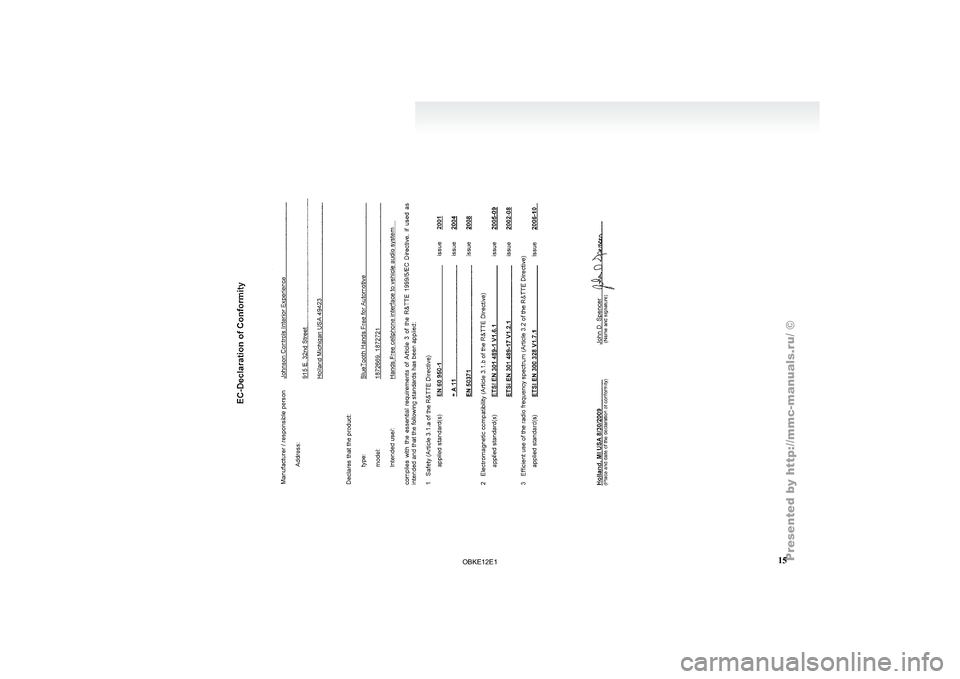 MITSUBISHI PAJERO IV 2011  Owners Manual 15

OBKE12E1   