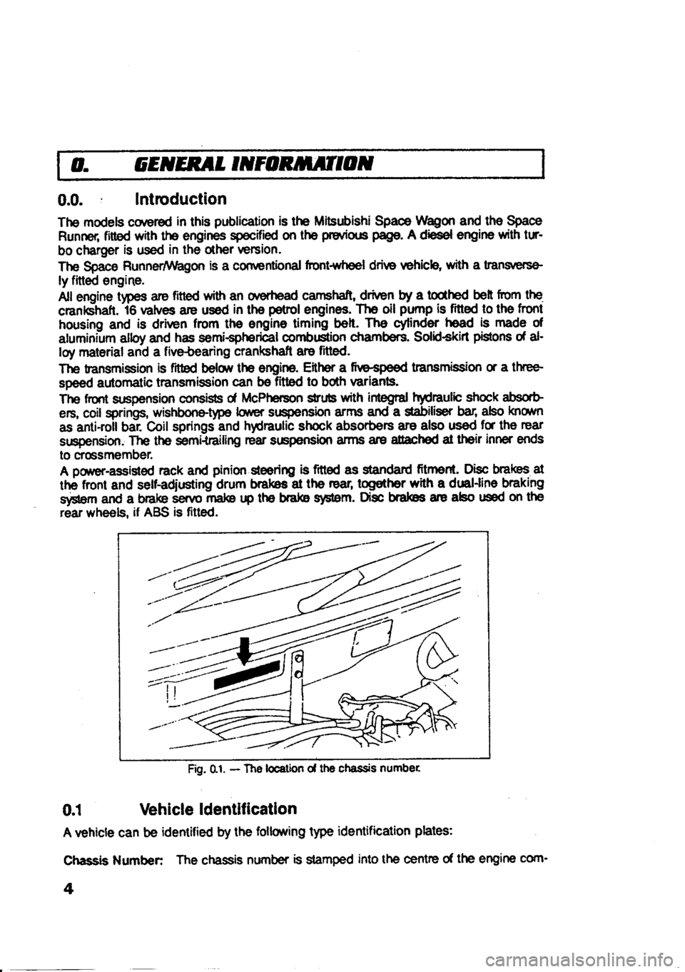 MITSUBISHI SPACE RUNNER 1991  Owners Manual 