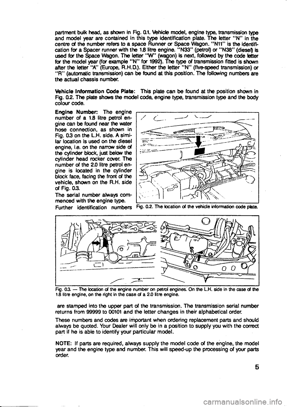 MITSUBISHI SPACE RUNNER 1991  Owners Manual 