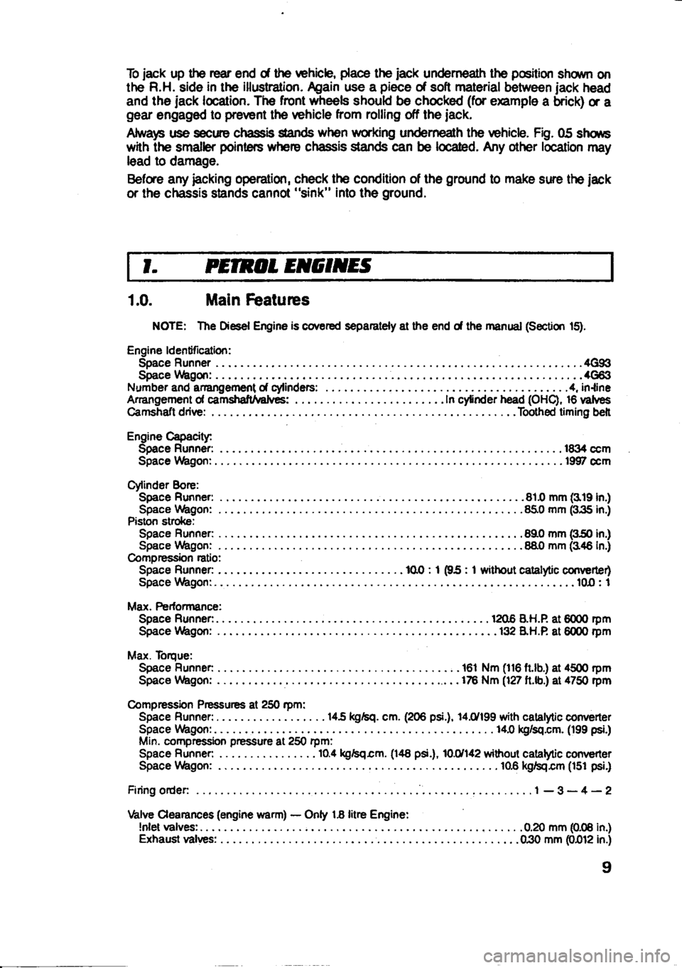 MITSUBISHI SPACE RUNNER 1991  Owners Manual 