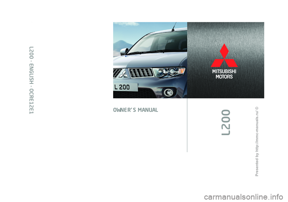 MITSUBISHI TRITON 2011  Owners Manual 