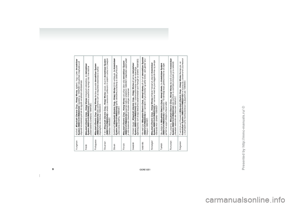 MITSUBISHI TRITON 2011  Owners Manual 8

OCRE12E1 
Presented  by http://mmc-manuals.ru/  \251  