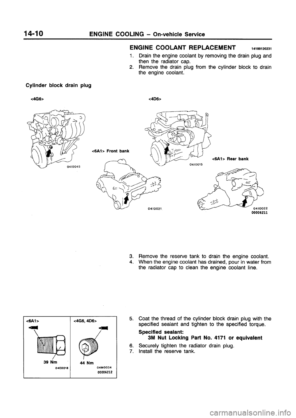 MITSUBISHI GALANT 1997 8.G Workshop Manual 