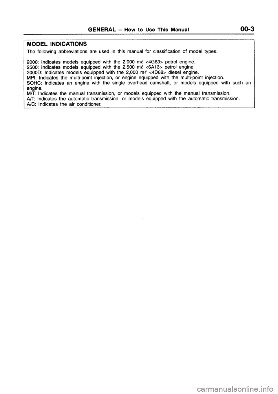 MITSUBISHI GALANT 1997 8.G Workshop Manual 