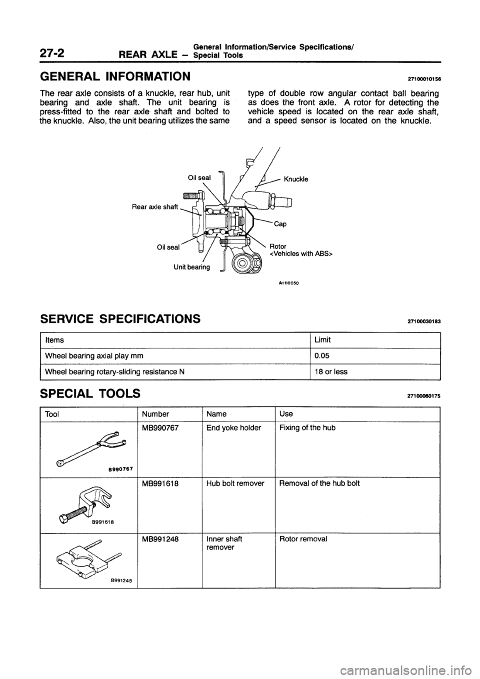 MITSUBISHI GALANT 1997 8.G Workshop Manual 