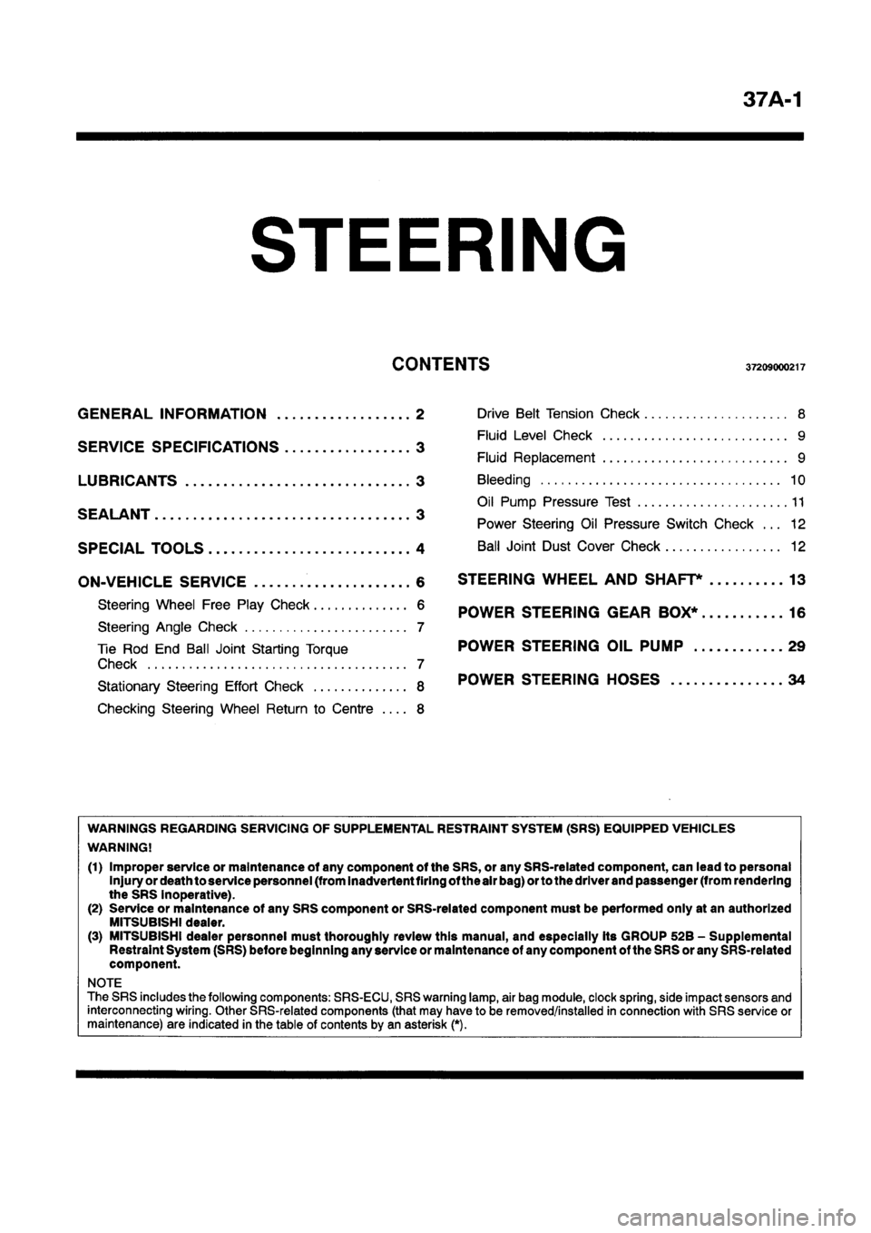 MITSUBISHI GALANT 1997 8.G Workshop Manual MITSUBISHI GALANT 1997 8.G Workshop Manual