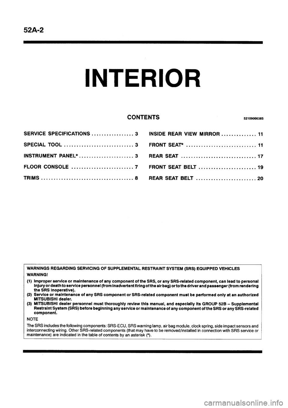 MITSUBISHI GALANT 1997 8.G Workshop Manual MITSUBISHI GALANT 1997 8.G Workshop Manual