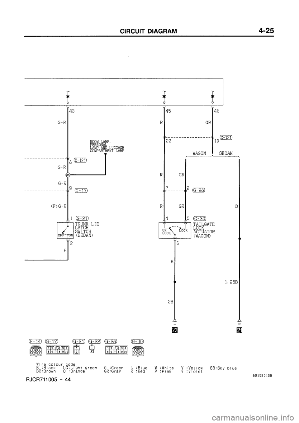 MITSUBISHI GALANT 1998 8.G Electrical Wiring Diagram Owners Guide 