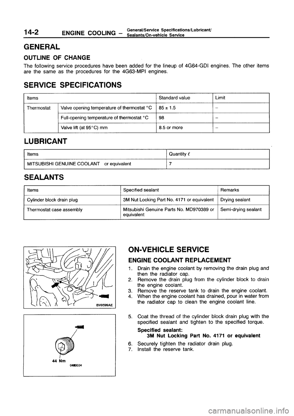 MITSUBISHI GALANT 1999 8.G Workshop Manual MITSUBISHI GALANT 1999 8.G Workshop Manual
