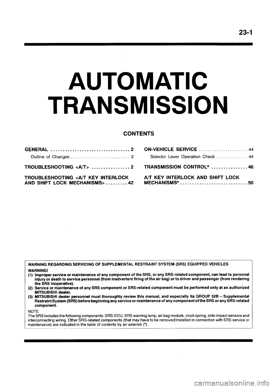 MITSUBISHI GALANT 1999 8.G Workshop Manual MITSUBISHI GALANT 1999 8.G Workshop Manual