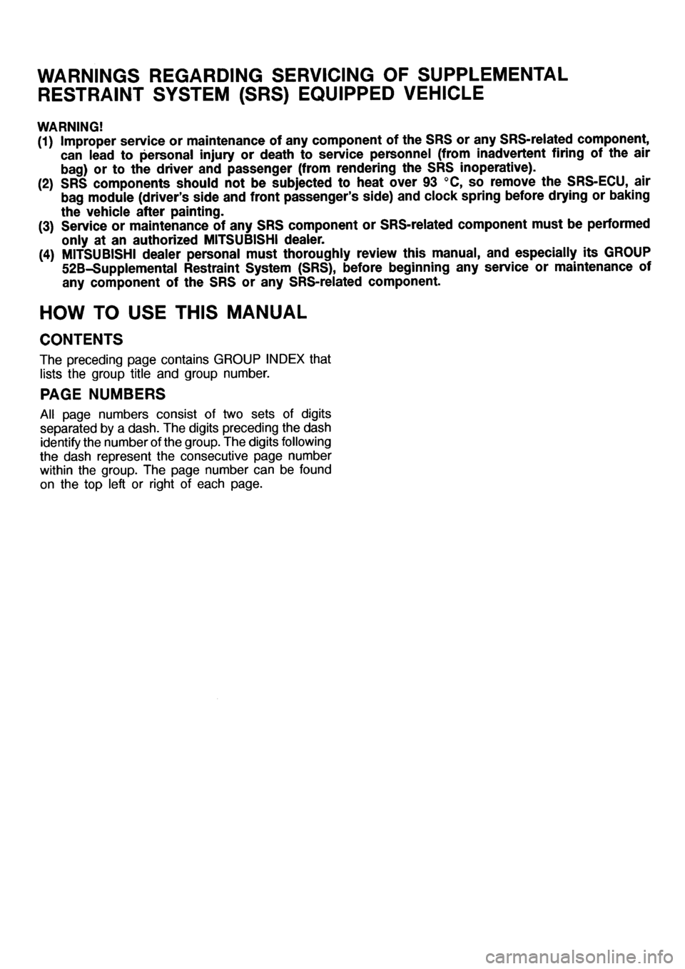 MITSUBISHI GALANT 2001 8.G Electrical Wiring Diagram Workshop Manual 