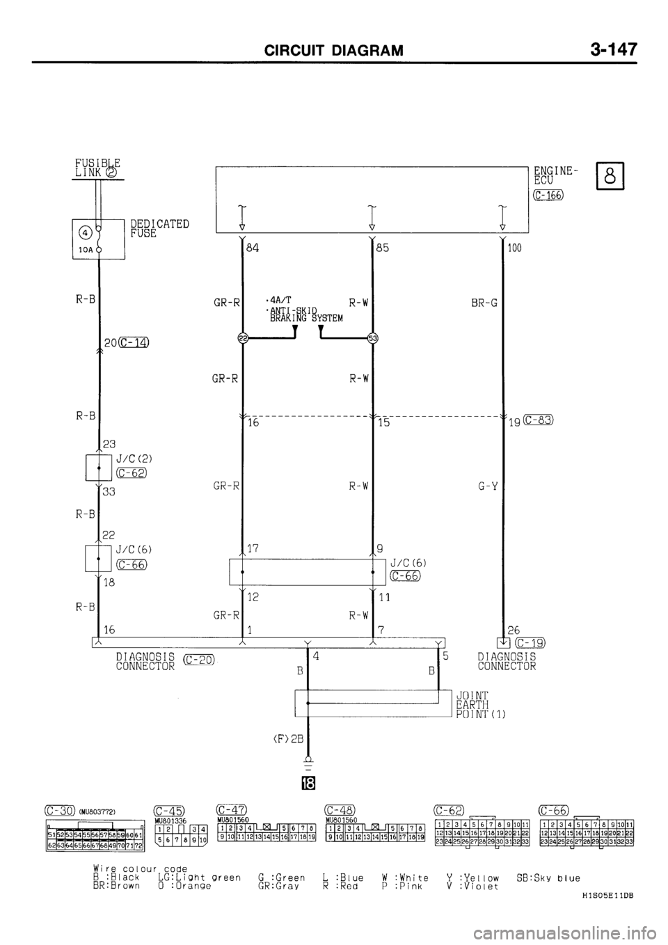 MITSUBISHI GALANT 2001 8.G Electrical Wiring Diagram Workshop Manual 