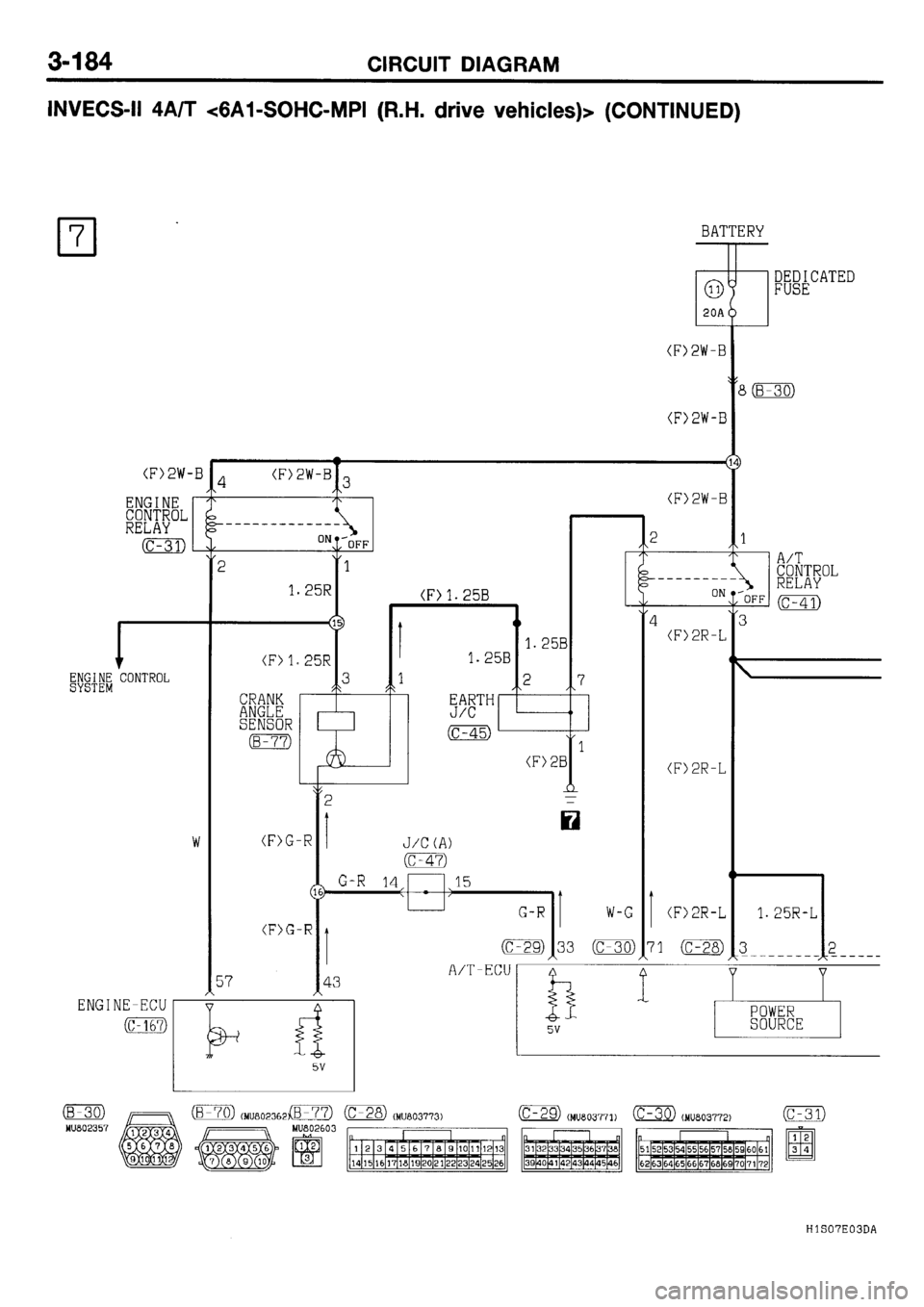 MITSUBISHI GALANT 2001 8.G Electrical Wiring Diagram Workshop Manual 
