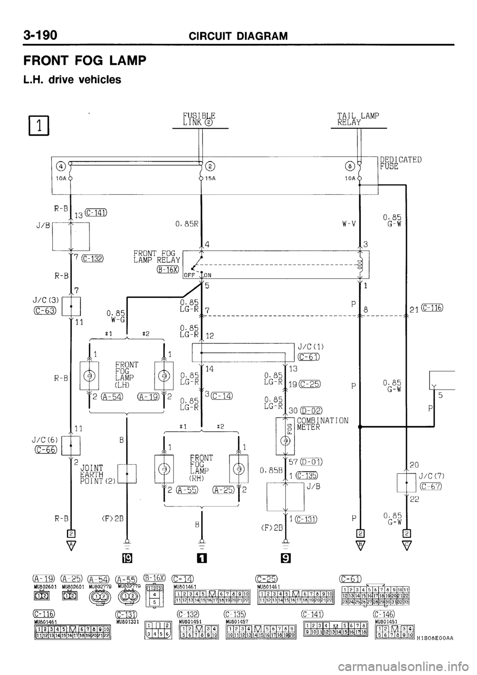 MITSUBISHI GALANT 2001 8.G Electrical Wiring Diagram Workshop Manual 