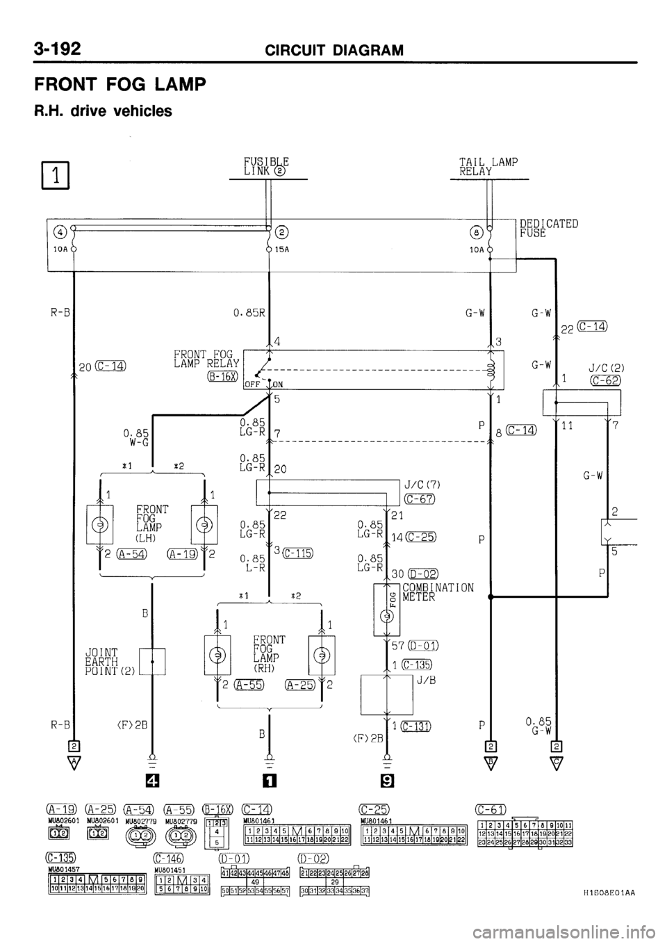 MITSUBISHI GALANT 2001 8.G Electrical Wiring Diagram Workshop Manual 