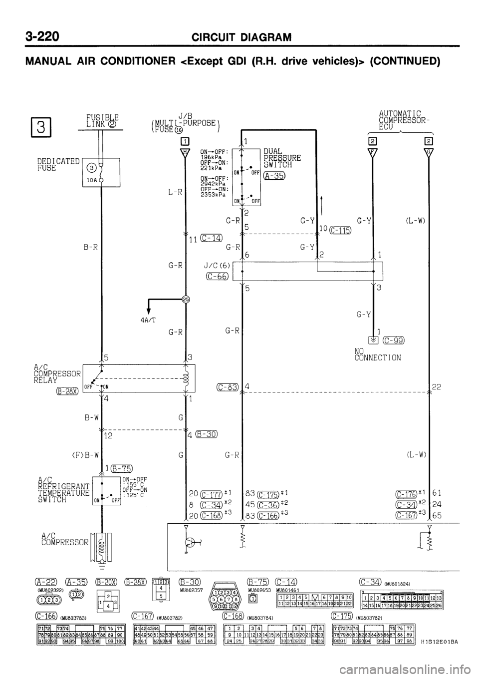 MITSUBISHI GALANT 2001 8.G Electrical Wiring Diagram Workshop Manual 
