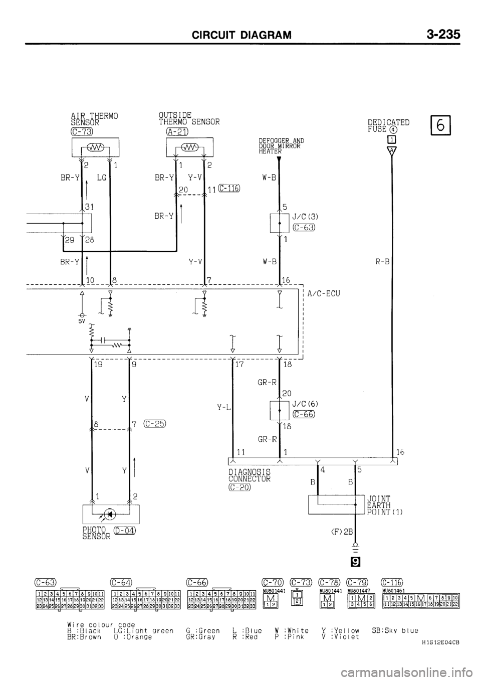 MITSUBISHI GALANT 2001 8.G Electrical Wiring Diagram Workshop Manual 