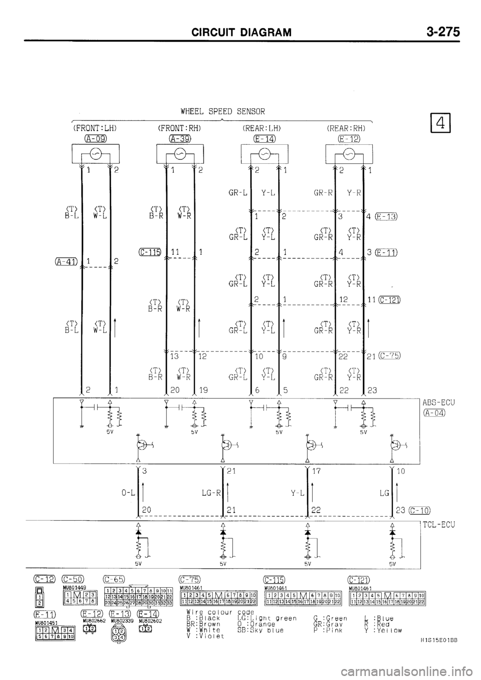 MITSUBISHI GALANT 2001 8.G Electrical Wiring Diagram Workshop Manual 