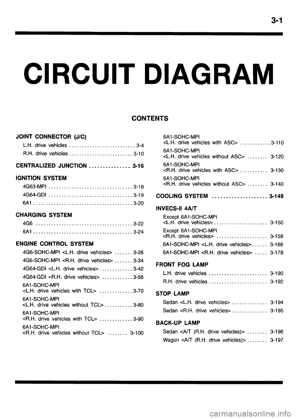 MITSUBISHI GALANT 2001 8.G Electrical Wiring Diagram Repair Manual 