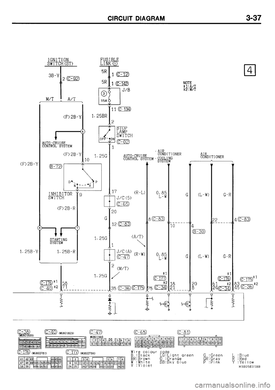 MITSUBISHI GALANT 2001 8.G Electrical Wiring Diagram Owners Manual 