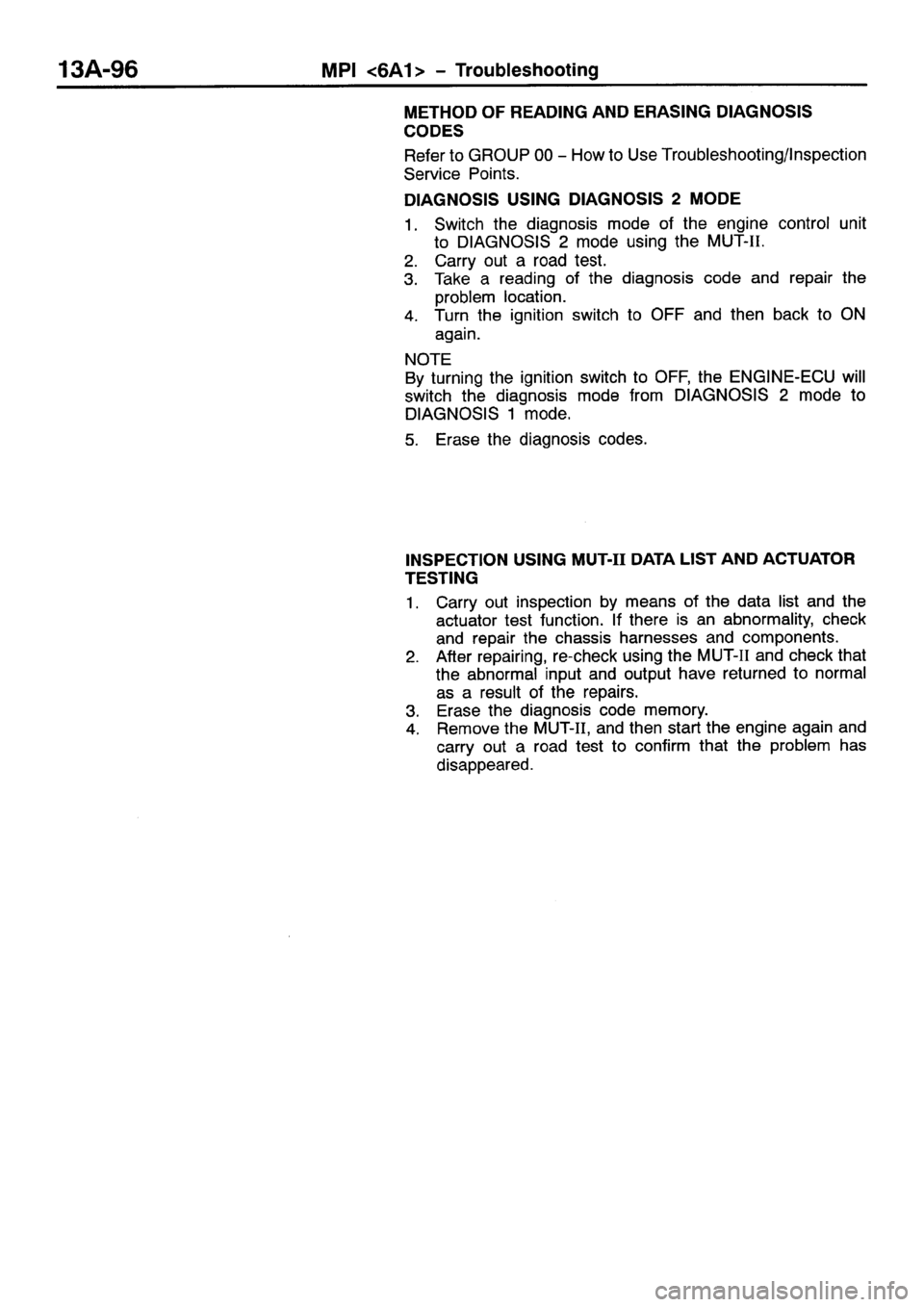MITSUBISHI GALANT 2001 8.G Workshop Manual 