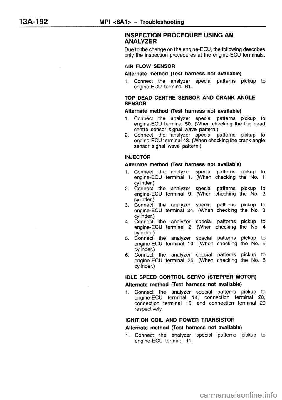 MITSUBISHI GALANT 2001 8.G Workshop Manual 