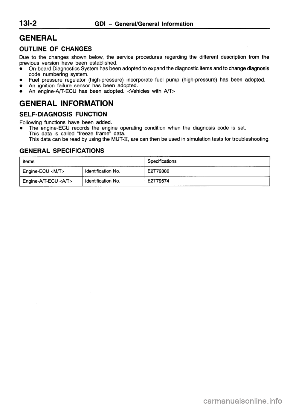 MITSUBISHI GALANT 2001 8.G Workshop Manual 